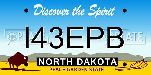 I43EPB North Dakota License Plate