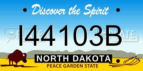 I44103B North Dakota License Plate