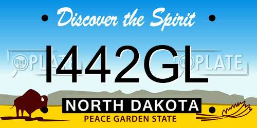 I442GL North Dakota License Plate