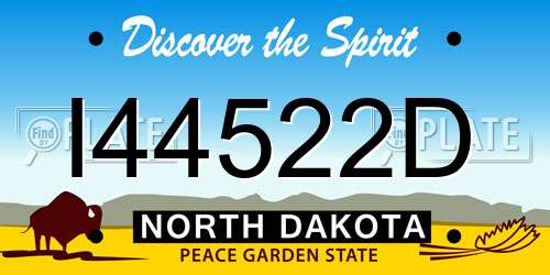 I44522D North Dakota License Plate