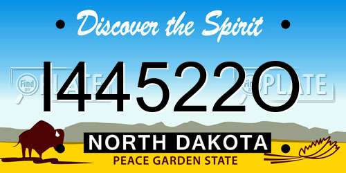 I44522O North Dakota License Plate