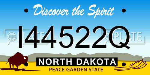 I44522Q North Dakota License Plate