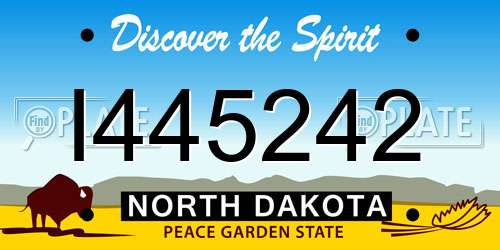 I445242 North Dakota License Plate