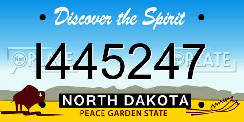 I445247 North Dakota License Plate