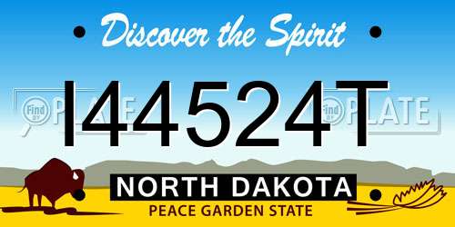 I44524T North Dakota License Plate