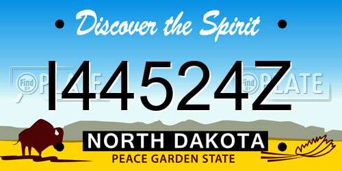 I44524Z North Dakota License Plate
