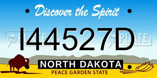 I44527D North Dakota License Plate