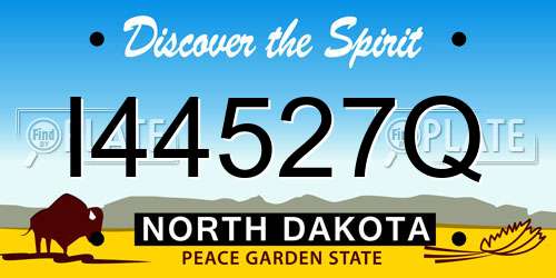 I44527Q North Dakota License Plate