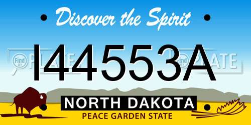 I44553A North Dakota License Plate