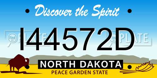 I44572D North Dakota License Plate