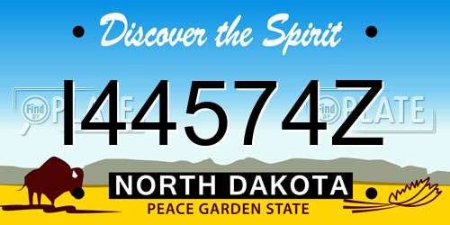 I44574Z North Dakota License Plate