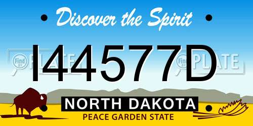 I44577D North Dakota License Plate