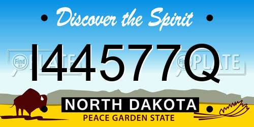 I44577Q North Dakota License Plate