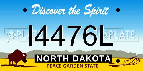 I4476L North Dakota License Plate