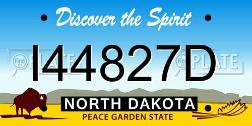 I44827D North Dakota License Plate