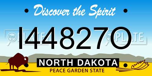 I44827O North Dakota License Plate