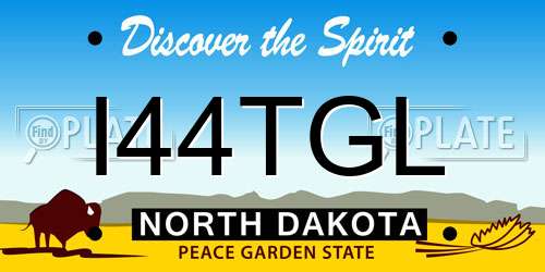 I44TGL North Dakota License Plate