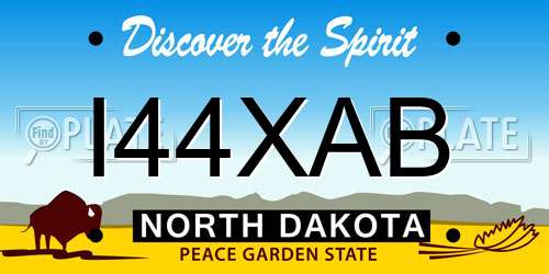 I44XAB North Dakota License Plate