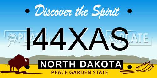 I44XAS North Dakota License Plate