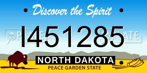 I451285 North Dakota License Plate