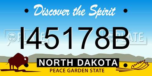 I45178B North Dakota License Plate