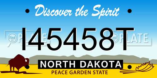 I45458T North Dakota License Plate