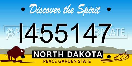 I455147 North Dakota License Plate