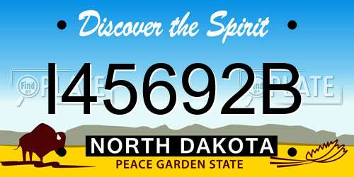 I45692B North Dakota License Plate
