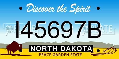 I45697B North Dakota License Plate