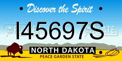 I45697S North Dakota License Plate