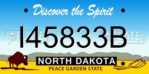 I45833B North Dakota License Plate