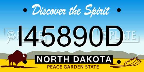 I45890D North Dakota License Plate