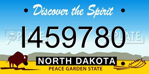 I459780 North Dakota License Plate