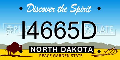 I4665D North Dakota License Plate