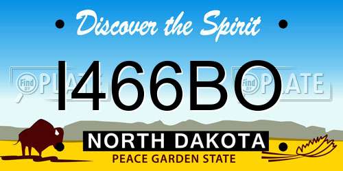 I466BO North Dakota License Plate