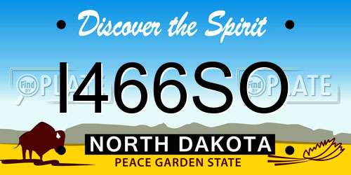 I466SO North Dakota License Plate