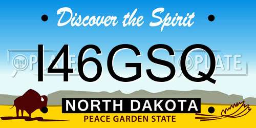 I46GSQ North Dakota License Plate