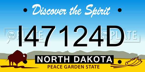 I47124D North Dakota License Plate