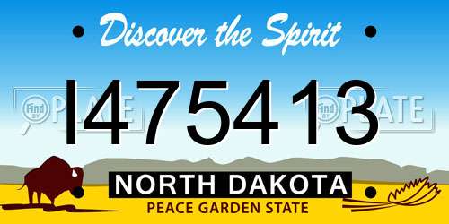 I475413 North Dakota License Plate