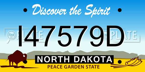 I47579D North Dakota License Plate