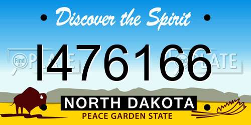 I476166 North Dakota License Plate
