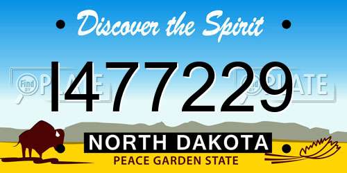 I477229 North Dakota License Plate