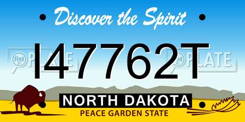 I47762T North Dakota License Plate