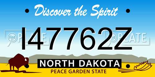 I47762Z North Dakota License Plate