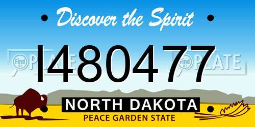 I480477 North Dakota License Plate