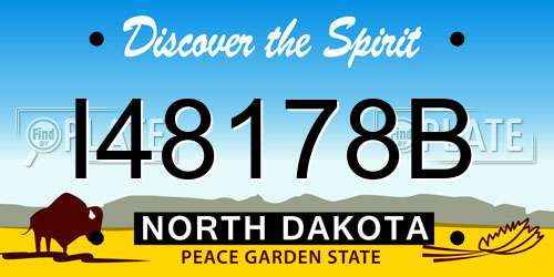 I48178B North Dakota License Plate