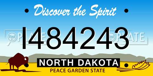I484243 North Dakota License Plate