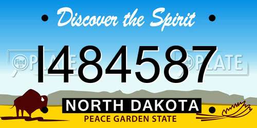 I484587 North Dakota License Plate