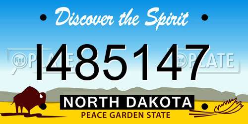 I485147 North Dakota License Plate