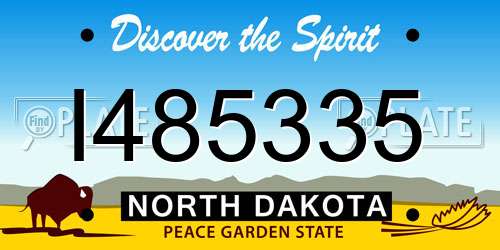 I485335 North Dakota License Plate